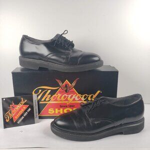 Thorogood Leather Work Shoes Men's 9 1/2 D Black 834-6130 US Postal Certified